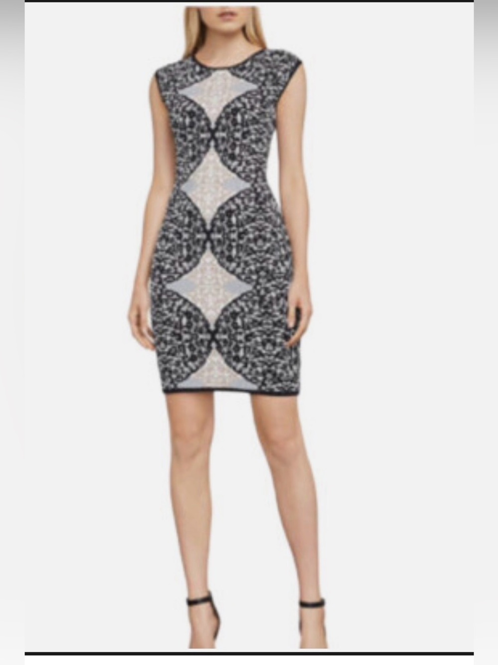 BCBG MAXAZRIA JOSE BATTENBURG LACE JACQUARD DRESS